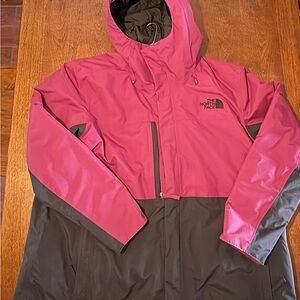 The North Face Wine and Black Hooded Jacket
